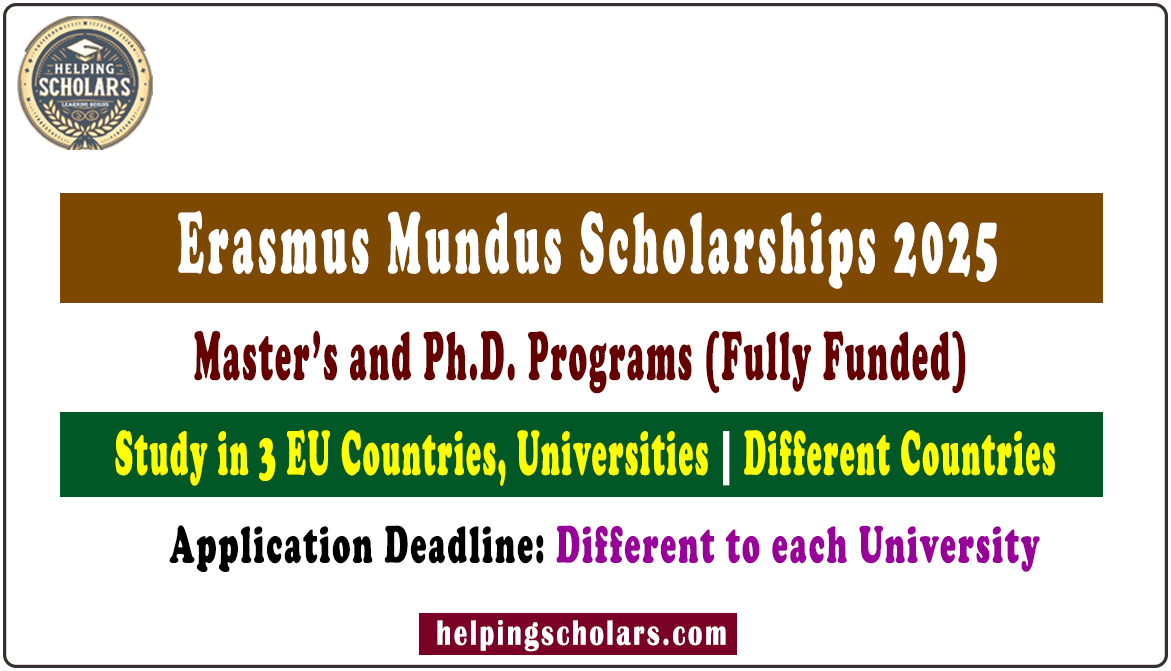 Erasmus Mundus Scholarship 2024-25 (Fully Funded)