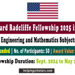 Harvard Radcliffe Fellowship 2025
