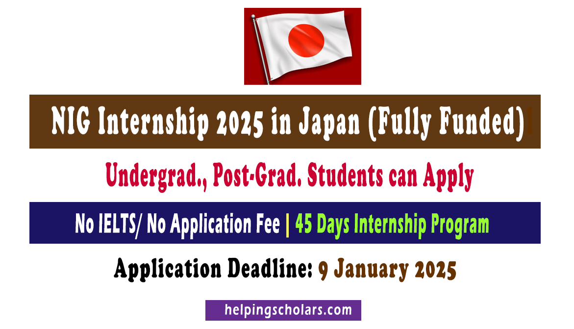 NIG Summer Internship Program 2025 in Japan (Funded)